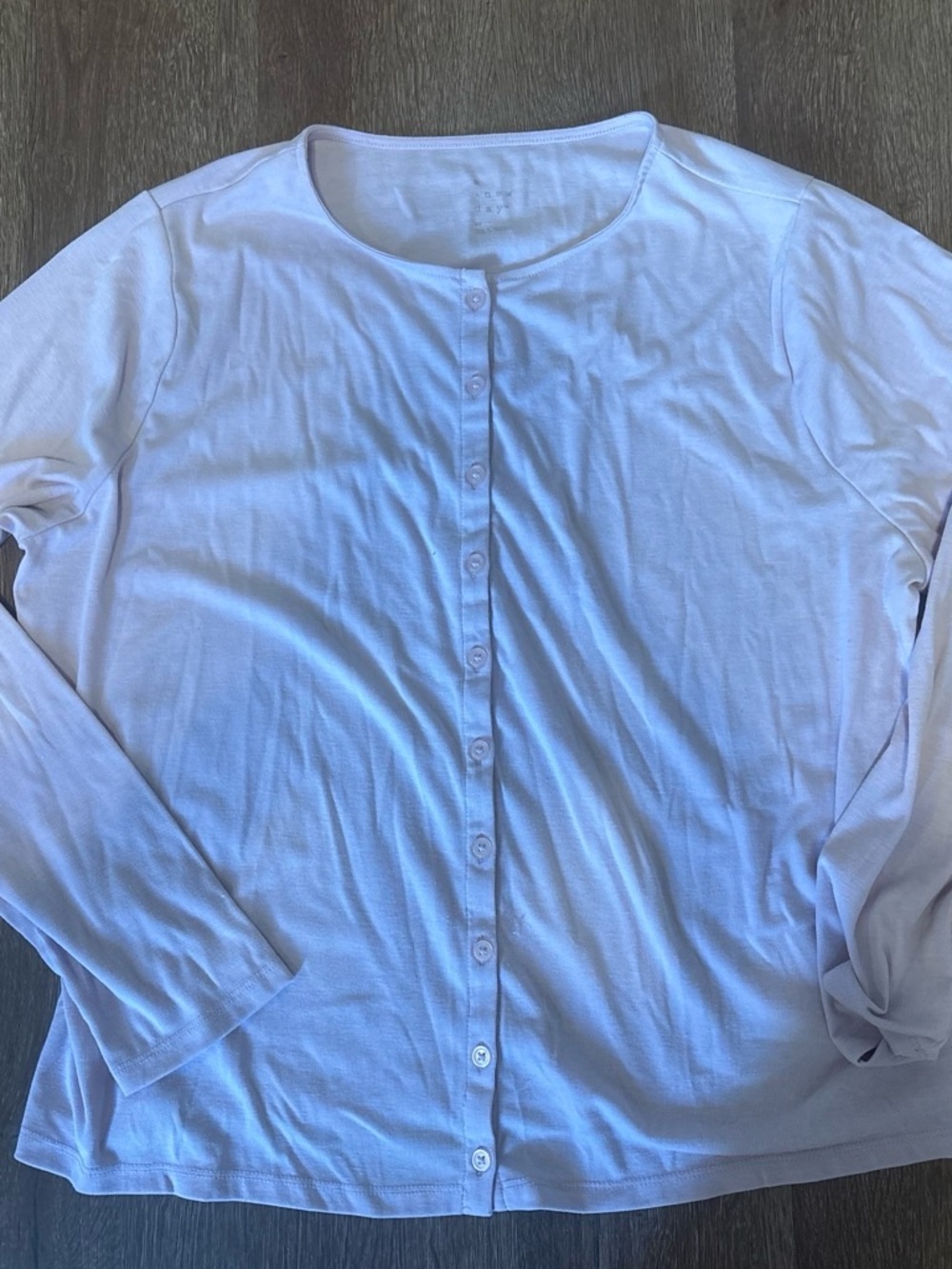 Women's Long Sleeve Button-Front Top - White